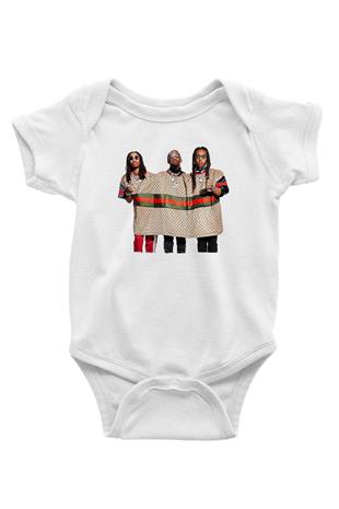 Offset Baskılı Beyaz Unisex Bebek Body - Zıbın
