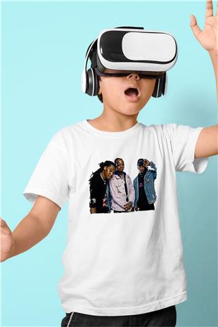 Offset Baskılı Beyaz Unisex Beyaz Çocuk Tişört - Tshirt