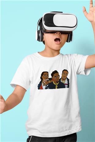 Offset Baskılı Beyaz Unisex Beyaz Çocuk Tişört - Tshirt
