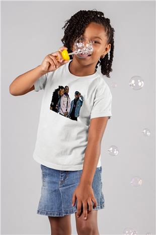 Offset Baskılı Beyaz Unisex Beyaz Çocuk Tişört - Tshirt