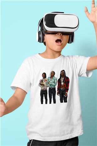 Offset Baskılı Beyaz Unisex Beyaz Çocuk Tişört - Tshirt