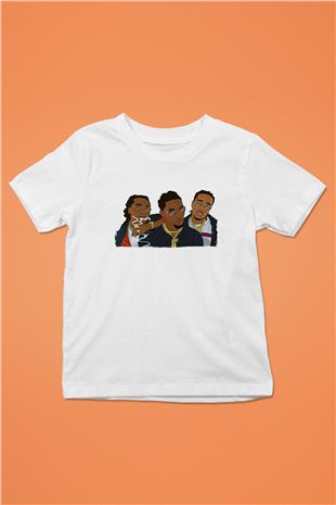 Offset Baskılı Beyaz Unisex Beyaz Çocuk Tişört - Tshirt