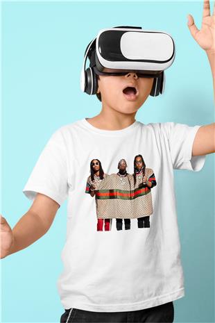 Offset Baskılı Beyaz Unisex Beyaz Çocuk Tişört - Tshirt