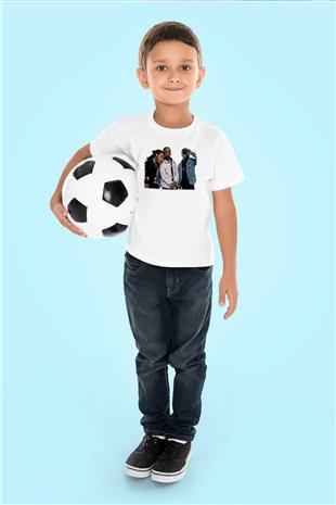 Offset Baskılı Beyaz Unisex Beyaz Çocuk Tişört - Tshirt