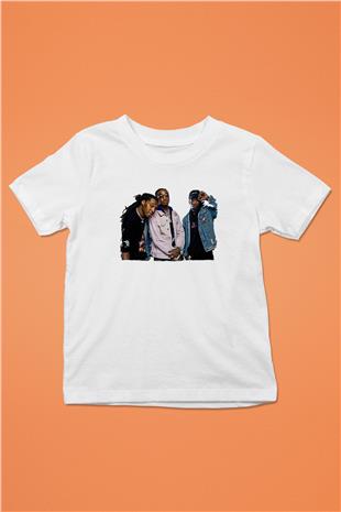 Offset Baskılı Beyaz Unisex Beyaz Çocuk Tişört - Tshirt