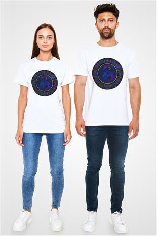 Oğlak Burcu Unisex Baskılı Beyaz Tişört - Tshirt