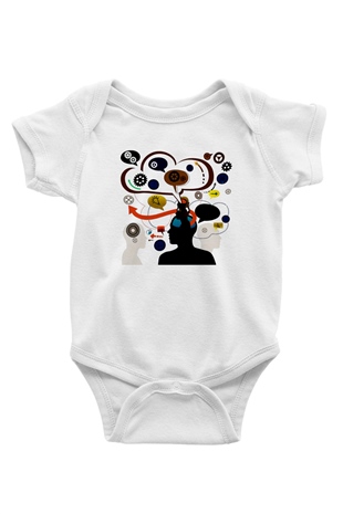 Öğretmen Baskılı Beyaz Unisex Bebek Body - Zıbın