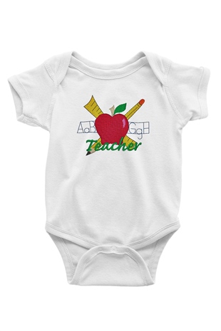 Öğretmen Baskılı Beyaz Unisex Bebek Body - Zıbın