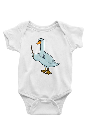 Öğretmen Beyaz Bebek Body - Zıbın