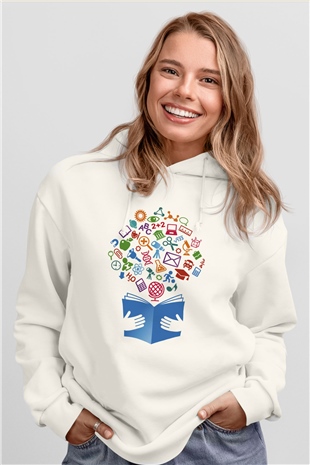 Öğretmen Beyaz Unisex Hoodie