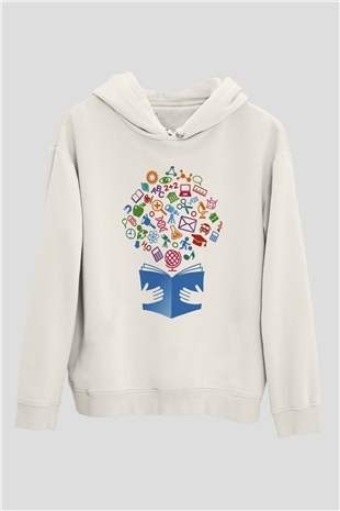Öğretmen Beyaz Unisex Hoodie