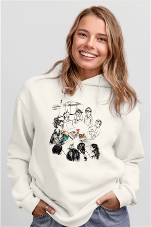 Öğretmen Beyaz Unisex Hoodie