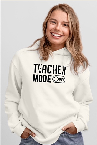 Öğretmen Beyaz Unisex Kapüşonlu Sweatshirt