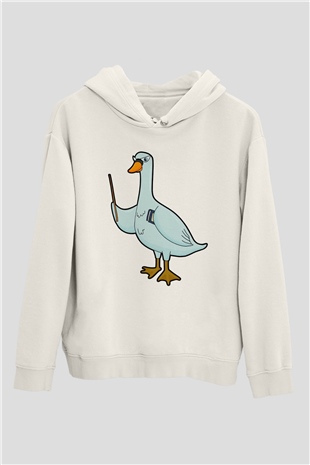 Öğretmen Beyaz Unisex Kapüşonlu Sweatshirt
