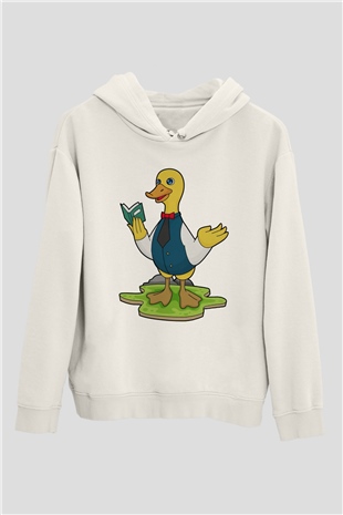 Öğretmen Beyaz Unisex Kapüşonlu Sweatshirt
