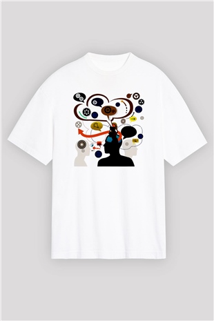 Öğretmen Beyaz Unisex Oversize Tişört T-Shirt