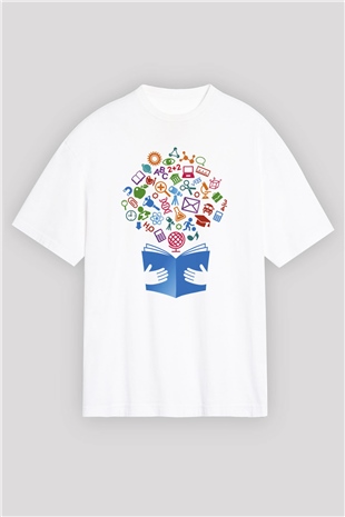 Öğretmen Beyaz Unisex Oversize Tişört T-Shirt