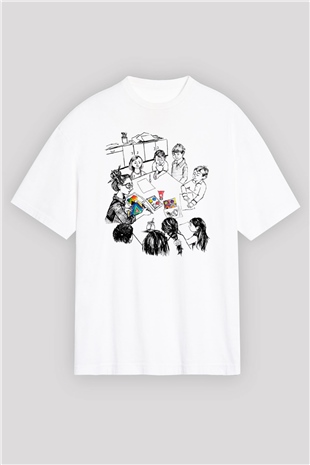 Öğretmen Beyaz Unisex Oversize Tişört T-Shirt