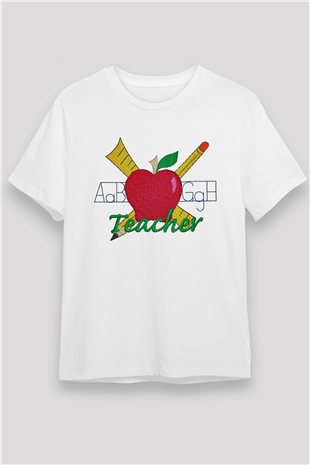Öğretmen Beyaz Unisex Tişört T-Shirt - TişörtFabrikası