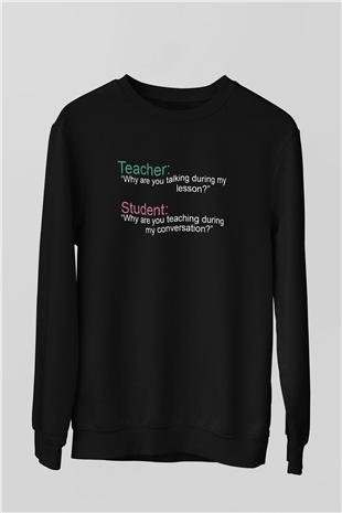 Öğretmen Siyah Unisex Sweatshirt