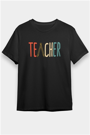 Öğretmen Siyah Unisex Tişört T-Shirt - TişörtFabrikası