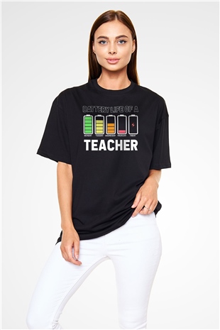 Öğretmen Siyah Oversize Tişört Oversize T-shirt - TişörtFabrikası