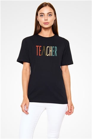 Öğretmen Siyah Unisex Tişört T-Shirt - TişörtFabrikası