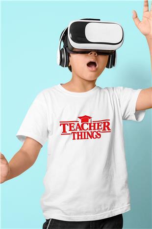 Öğretmenler Günü Baskılı Beyaz Unisex Beyaz Çocuk Tişört - Tshirt