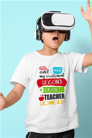 Öğretmenler Günü Baskılı Beyaz Unisex Beyaz Çocuk Tişört - Tshirt