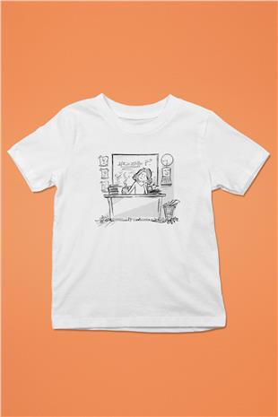 Öğretmenler Günü Baskılı Beyaz Unisex Beyaz Çocuk Tişört - Tshirt