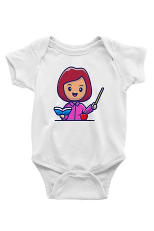 Öğretmenler Günü Baskılı Beyaz Unisex Bebek Body - Zıbın