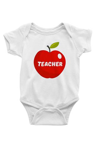 Öğretmenler Günü Baskılı Beyaz Unisex Bebek Body - Zıbın