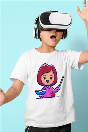 Öğretmenler Günü Baskılı Beyaz Unisex Beyaz Çocuk Tişört - Tshirt