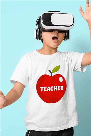 Öğretmenler Günü Baskılı Beyaz Unisex Beyaz Çocuk Tişört - Tshirt