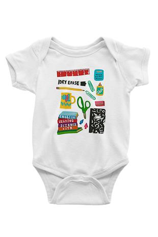 Öğretmenler Günü Baskılı Beyaz Unisex Bebek Body - Zıbın