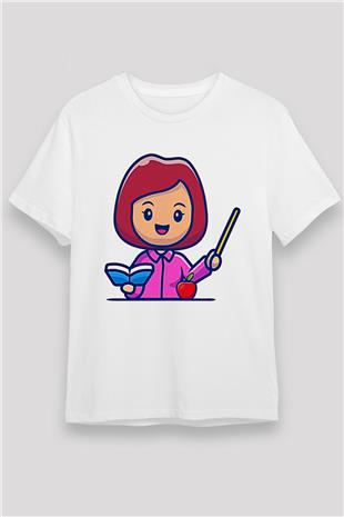 Öğretmenler Günü Baskılı Unisex Beyaz Tişört - Tshirt