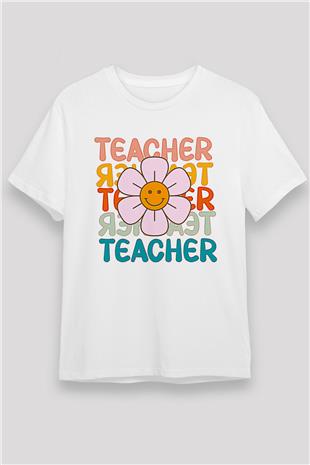 Öğretmenler Günü Baskılı Unisex Beyaz Tişört - Tshirt