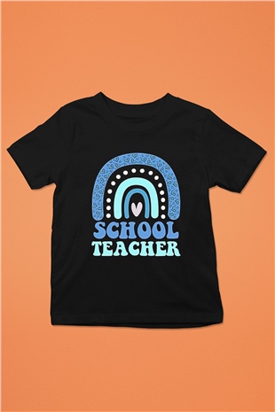 Öğretmenler Günü Baskılı Unisex Siyah Çocuk Tişört - Tshirt