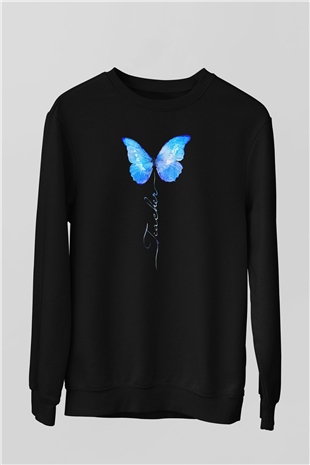 Öğretmenler Günü Baskılı Unisex Siyah Sweatshirt