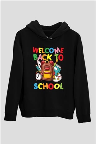 Öğretmenler Günü Baskılı Unisex Siyah Hoodie