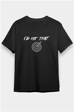 Okçuluk - Archery Baskılı Unisex Siyah Tişört - Tshirt