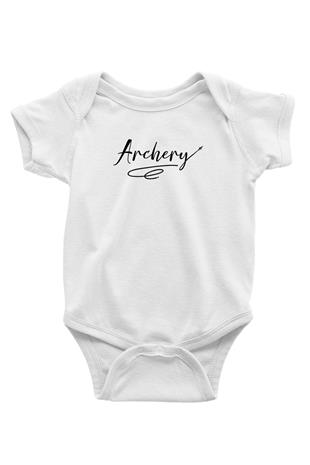 Okçuluk Baskılı Beyaz Bebek Body - Zıbın