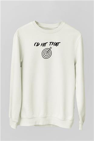 Okçuluk Baskılı Unisex Ekru Sweatshirt