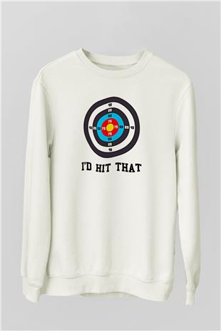Okçuluk Baskılı Unisex Ekru Sweatshirt