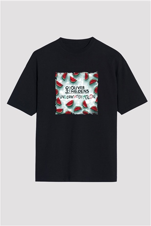 Oliver Heldens Baskılı Unisex Oversize Siyah Tişört