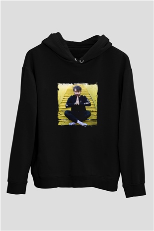 Oliver Heldens Baskılı Unisex Siyah Hoodie