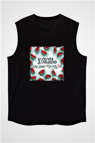 Oliver Heldens Baskılı Unisex Siyah Kolsuz Tişört