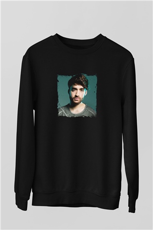 Oliver Heldens Baskılı Unisex Siyah Sweatshirt