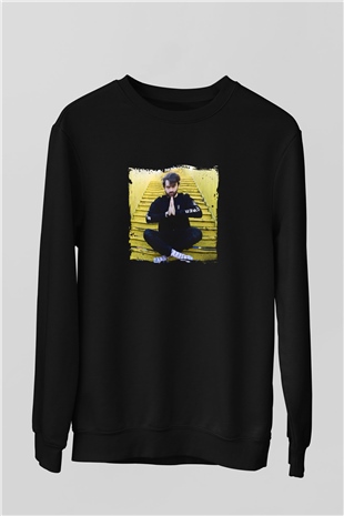 Oliver Heldens Baskılı Unisex Siyah Sweatshirt