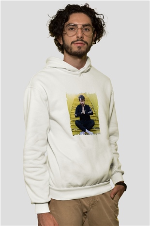 Oliver HeldensBaskılı Beyaz Hoodie